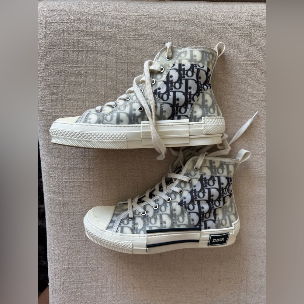 High-Top Sneakers in Black and Cream
